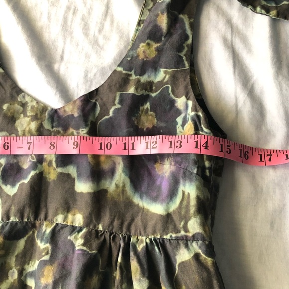 Creatures of Comfort Tie Strap Water Color Floral Dress With Pockets - Picture 11 of 13